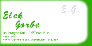 elek gorbe business card